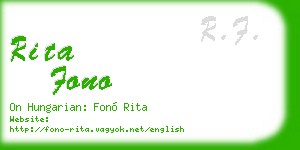 rita fono business card