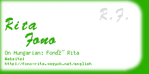 rita fono business card